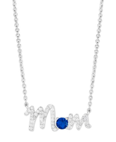 Ожерелье Mom с камнем Birthstone в серебряном напылении