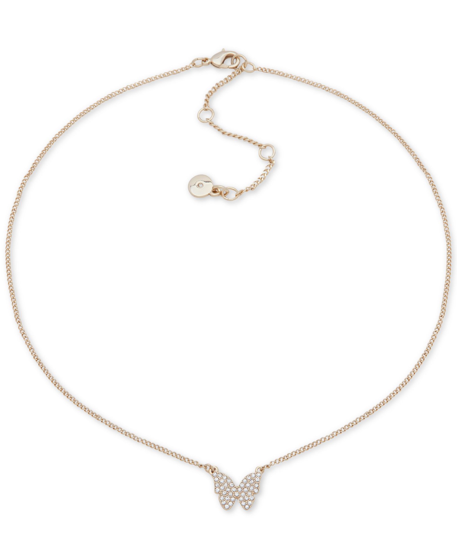 DKNY Pavé Butterfly Pendant Necklace, 16" + 3" extender