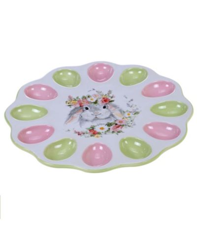 Certified International Sweet Bunny 3-D Egg Plate