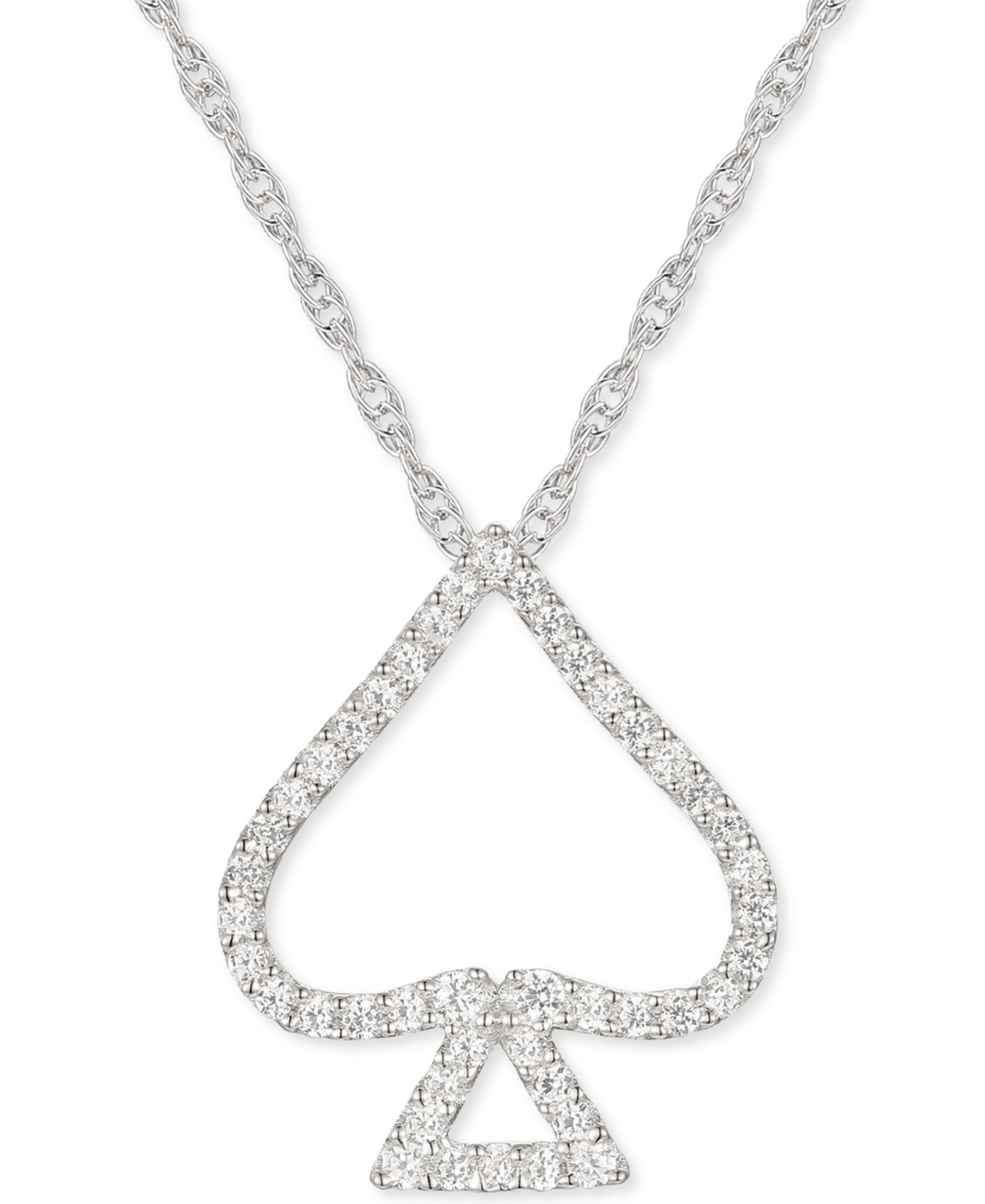 Подвеска Diamond Spade 18" Open Pendant Necklace (1/4 ct. t.w.) in Sterling Silver