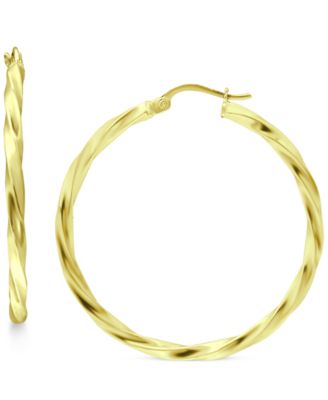 Серьги-кольца Giani Bernini Twist 18k Gold-Plated Sterling Silver