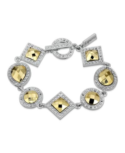 Браслет 2028 Silver-Tone and Gold-Tone Stone Multi Stone Toggle