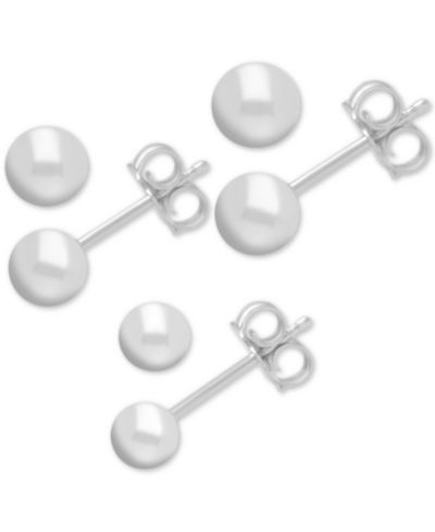 Серьги-гвоздики And Now This Silver Plated Ball Stud, 3 шт