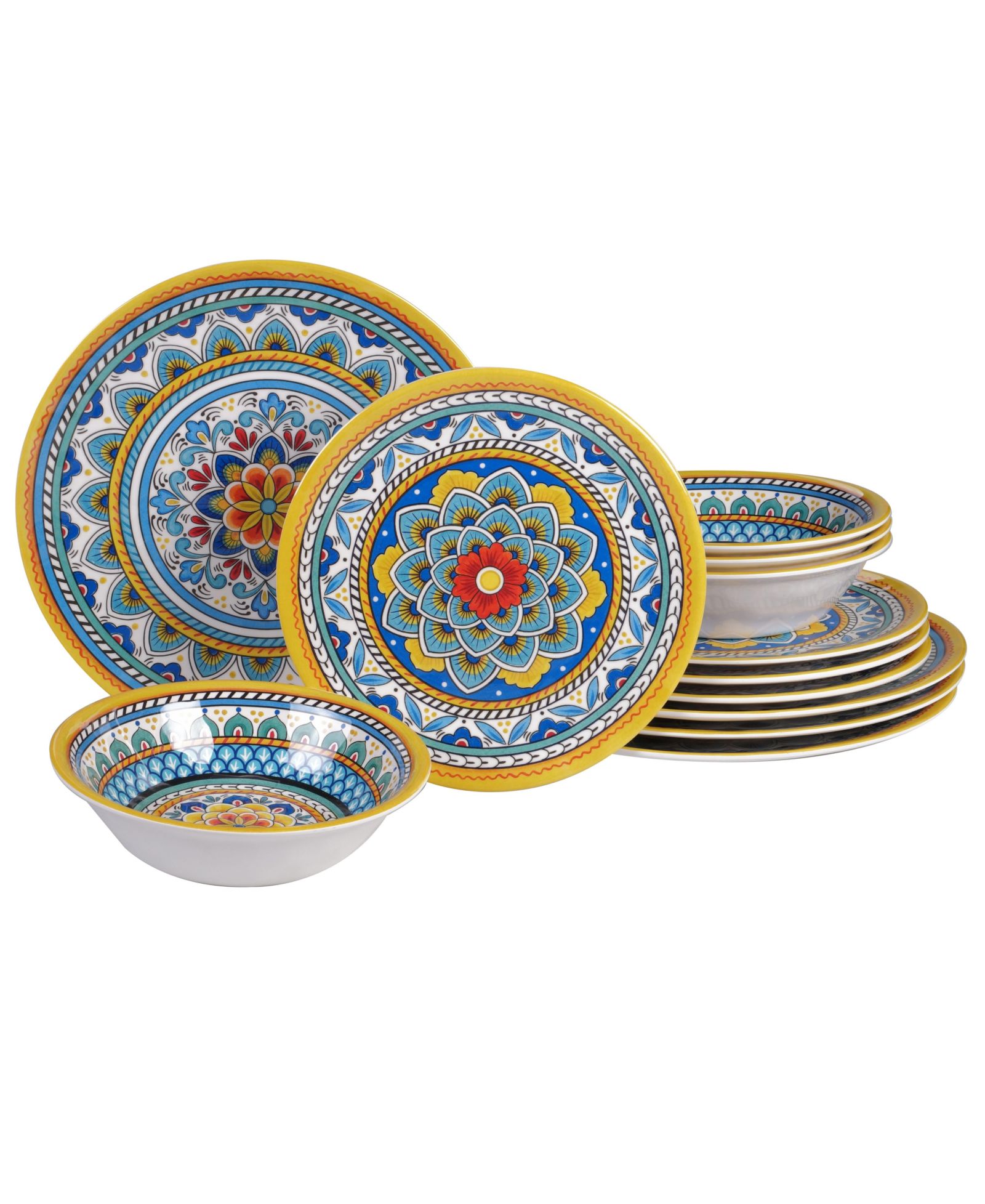 Certified International Portofino Melamine 12 Pc. Dinnerware Set, Service for 4