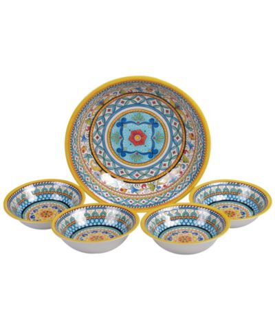 Certified International Portofino 5-Piece Melamine Salad Set