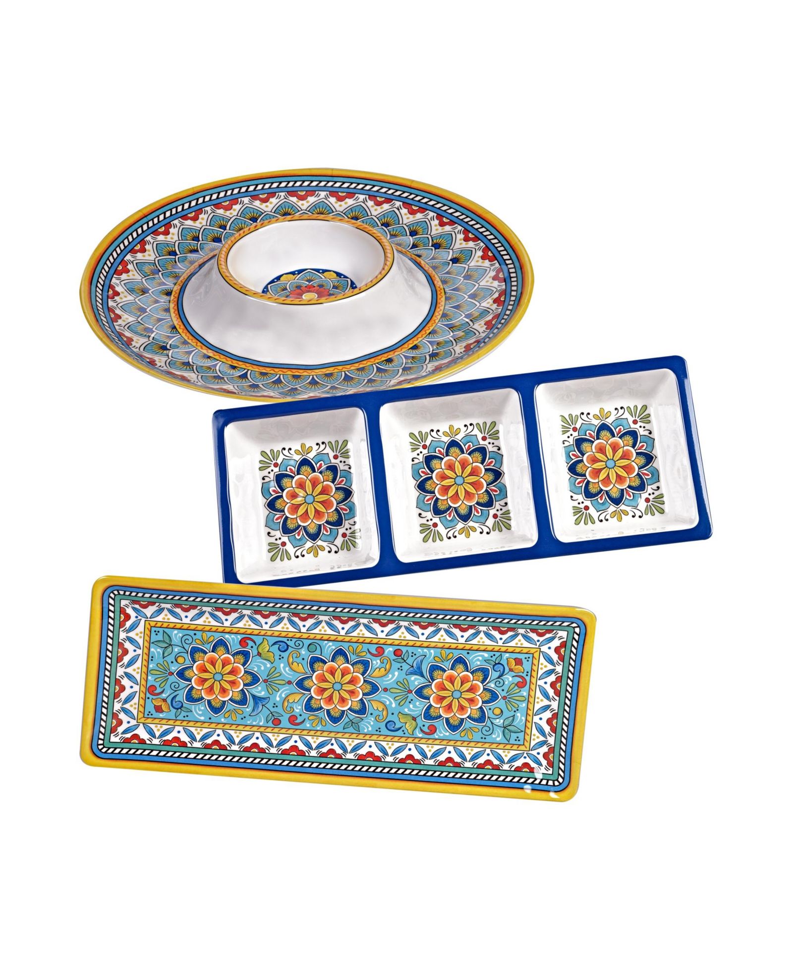 Набор для сервировки Certified International Portofino Melamine 3-Piece Hostess Set