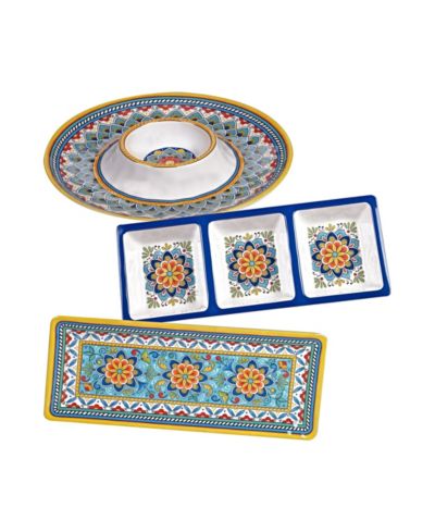 Certified International Portofino Melamine 3-Piece Hostess Set