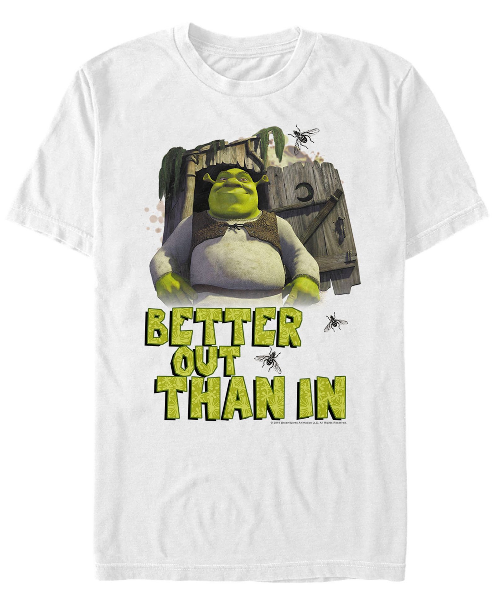 Fifth Sun Shrek Men's Better Out Than In Outhouse Portrait Short Sleeve T-Shirt