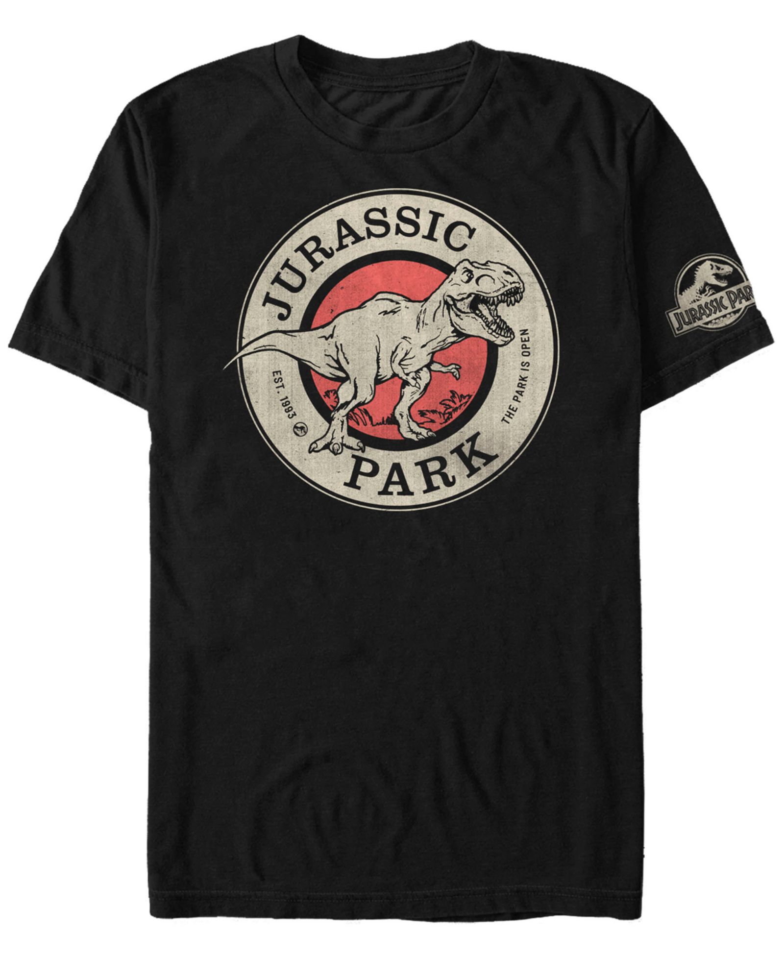Fifth Sun Jurassic Park Men's Park is Open Logo Short Sleeve T-Shirt
