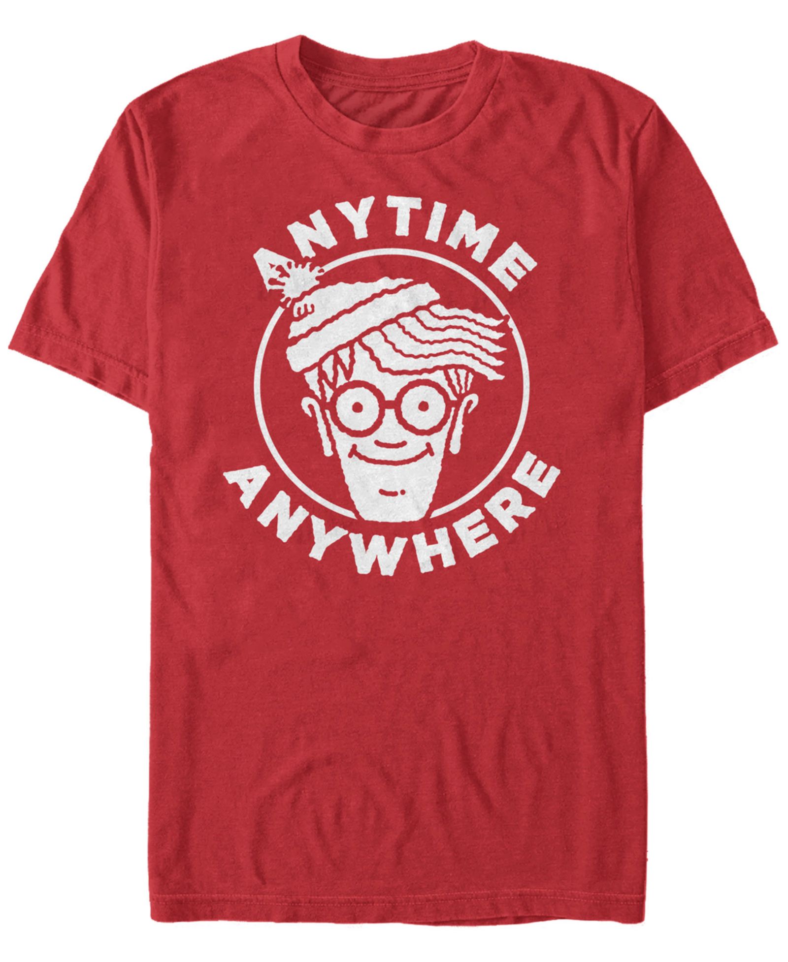 Fifth Sun Where's Waldo Men's Anytime Anywhere Big Face Logo Short Sleeve T-Shirt