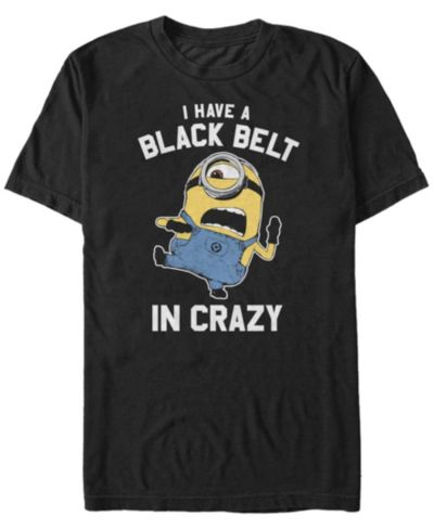 Fifth Sun Minions Men's Black Belt In Crazy Short Sleeve T-Shirt