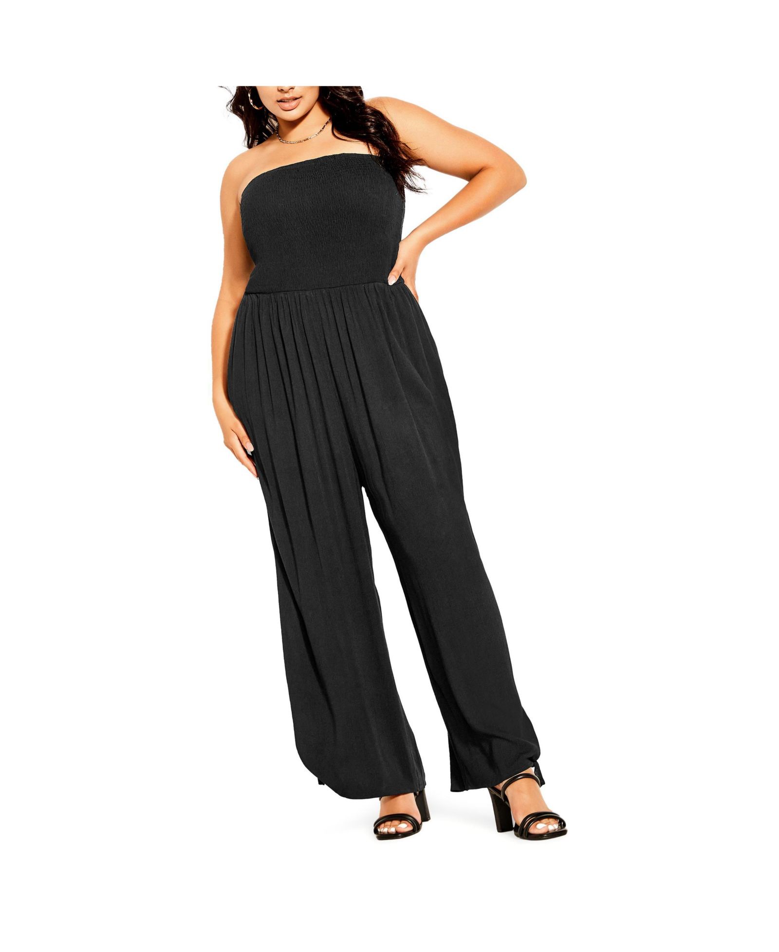 CITY CHIC Plus Size Smocked Jumpsuit