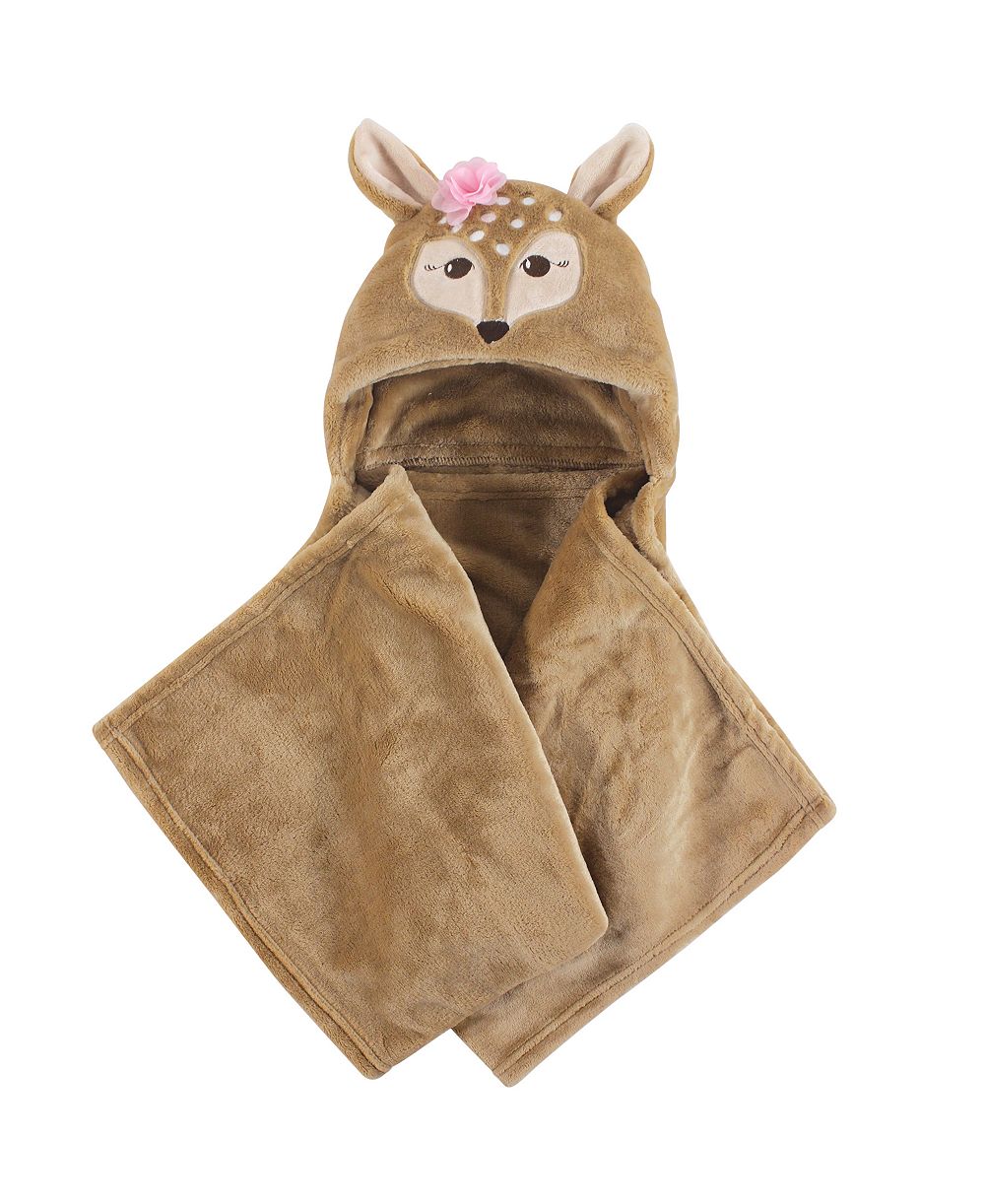 Hudson Baby Hooded Animal Face Plush Blanket