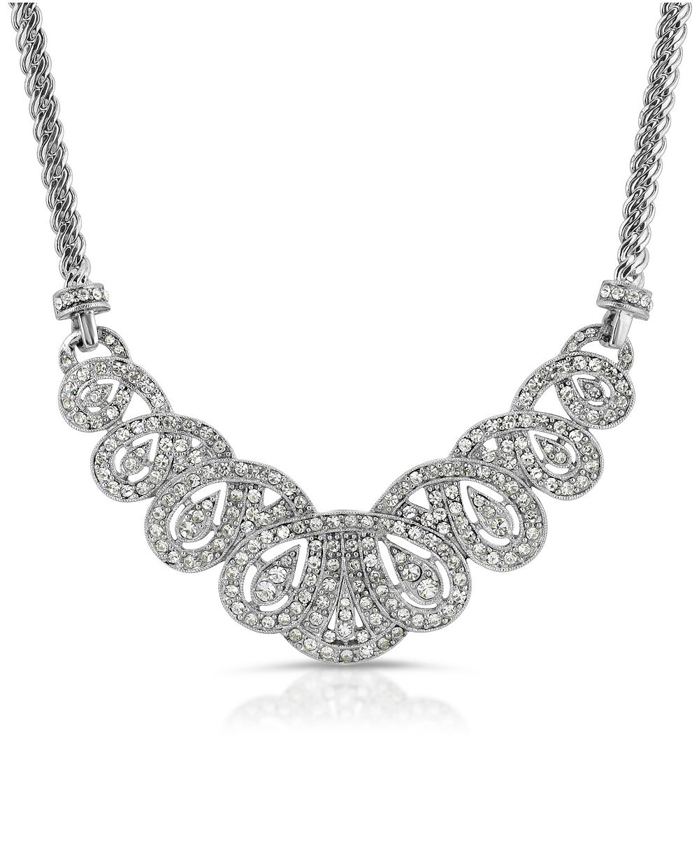 2028 Crystal St. James Club Scalloped Pave Necklace