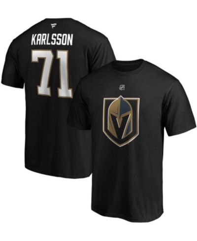Мужская футболка William Karlsson Vegas Golden Knights Authentic Stack с именем и номером игрока, черная