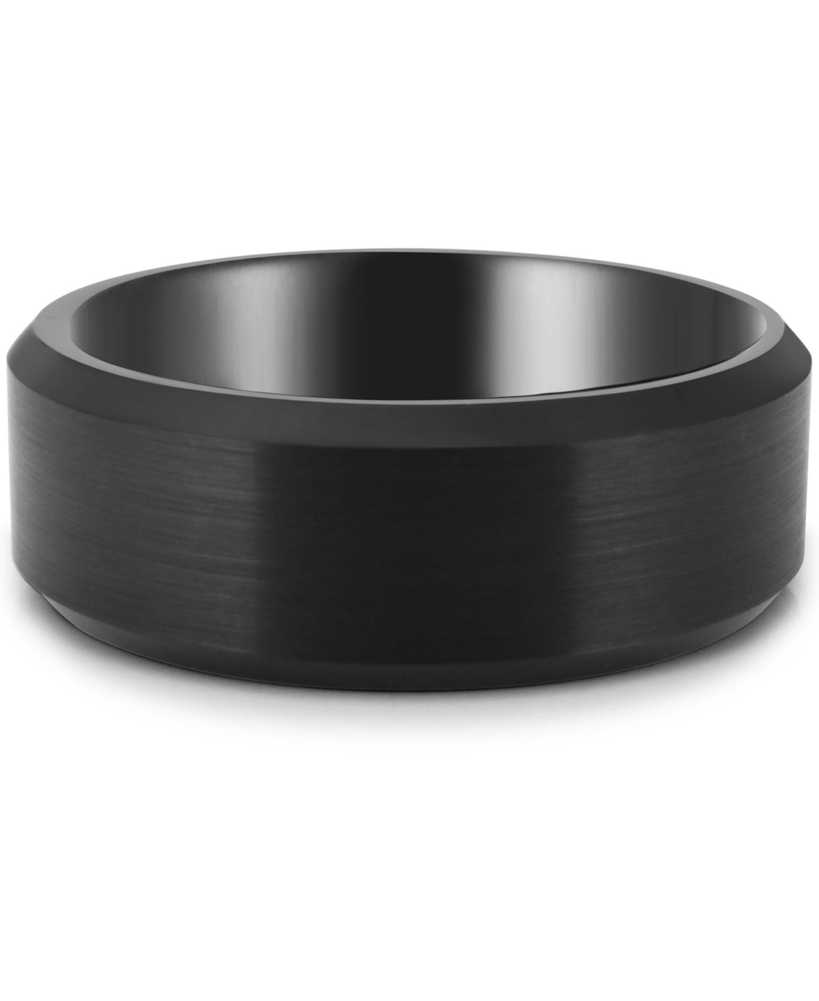 Men's Satin Bevel Band in Black Ion-Plated Tantalum