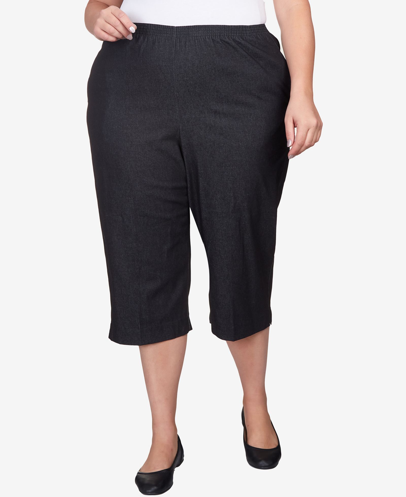 Alfred Dunner Plus Size Classic Relaxed Fit Denim Capri Pant