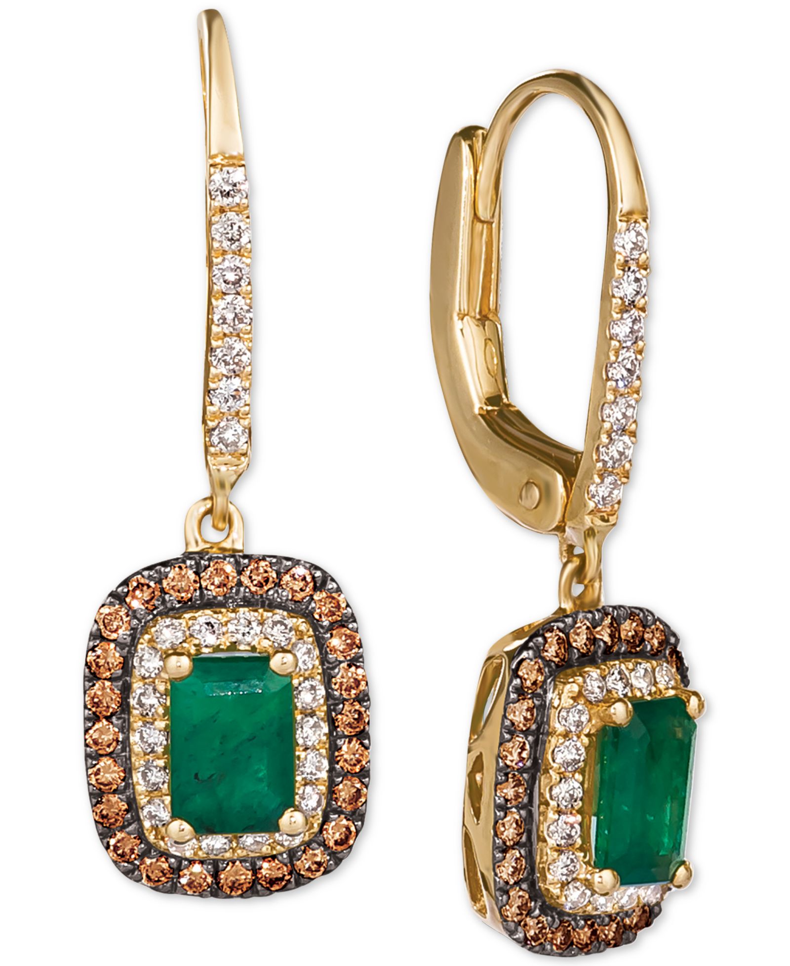 Le Vian® Costa Smeralda Emerald (3/4 ct. t.w.) & Diamond (5/8 ct. t.w.) Drop Earrings in 14k Gold