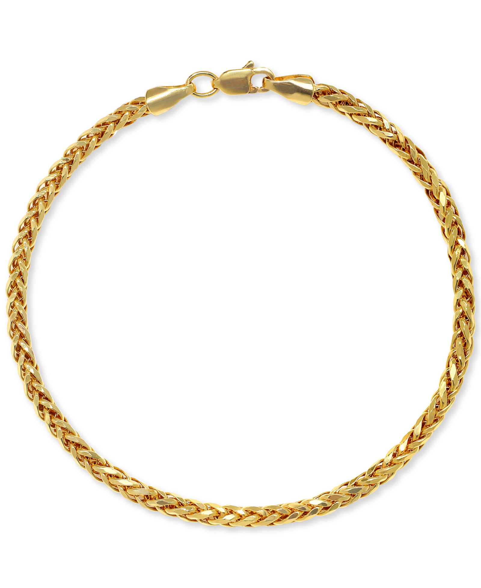Wheat Link Chain 7-1/4" Bracelet in 14k Gold (2.8mm)