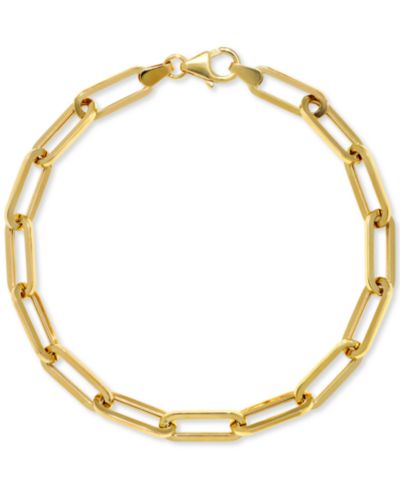 Italian Gold Paperclip Link 7.5" Bracelet in 14k Gold (1mm)
