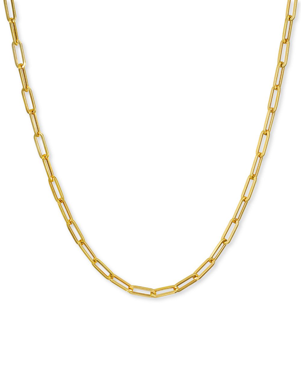 Цепочка-ожерелье Italian Gold Paperclip Link 24" из золота 14k