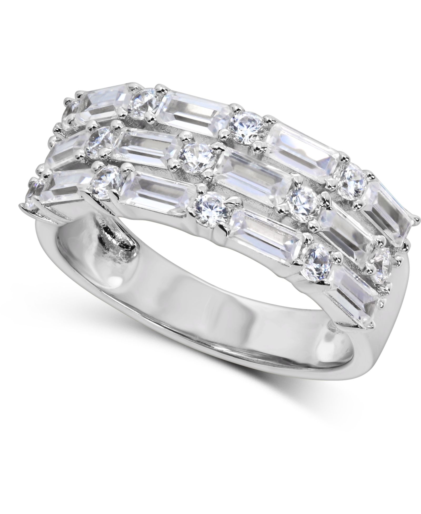 Arabella Cubic Zirconia Baguette Band in Sterling Silver