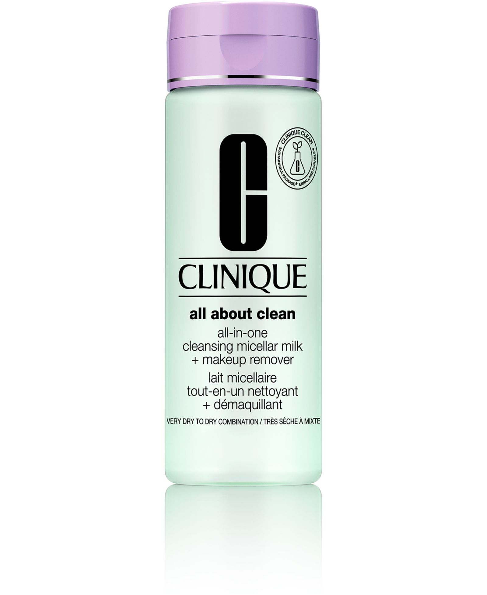 Clinique очищающее мицеллярное молоко All About Clean для снятия макияжа, для типов кожи 1 и 2, 6,7 унции