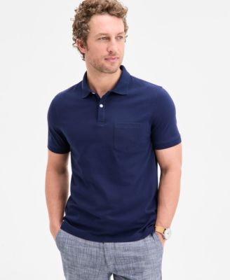Club Room Men's Solid Jersey Polo with Pocket, Created for Macy's