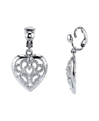 2028 Серьги-клипсы Filigree Heart