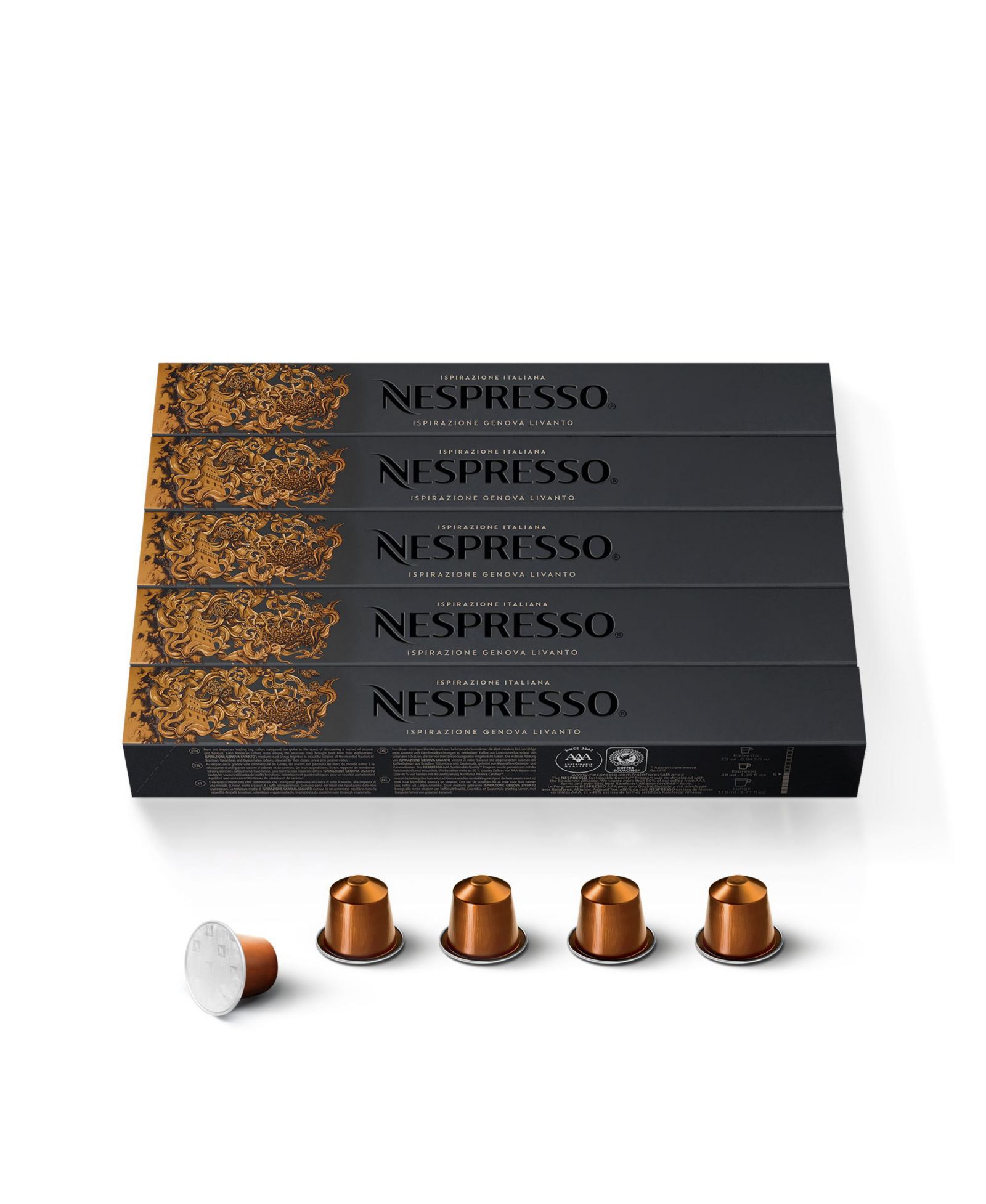 Капсулы Nespresso OriginalLine Ispirazione Genova Livanto, средняя обжарка, 50 шт, 1.35-oz.
