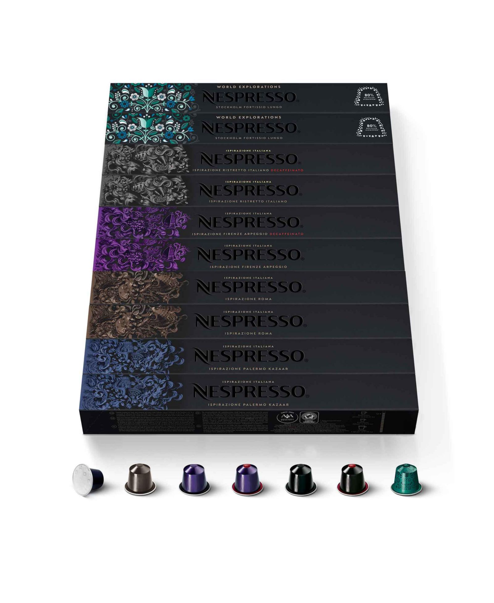 Капсулы Nespresso OriginalLine, ассорти из темной обжарки, 100 штук
