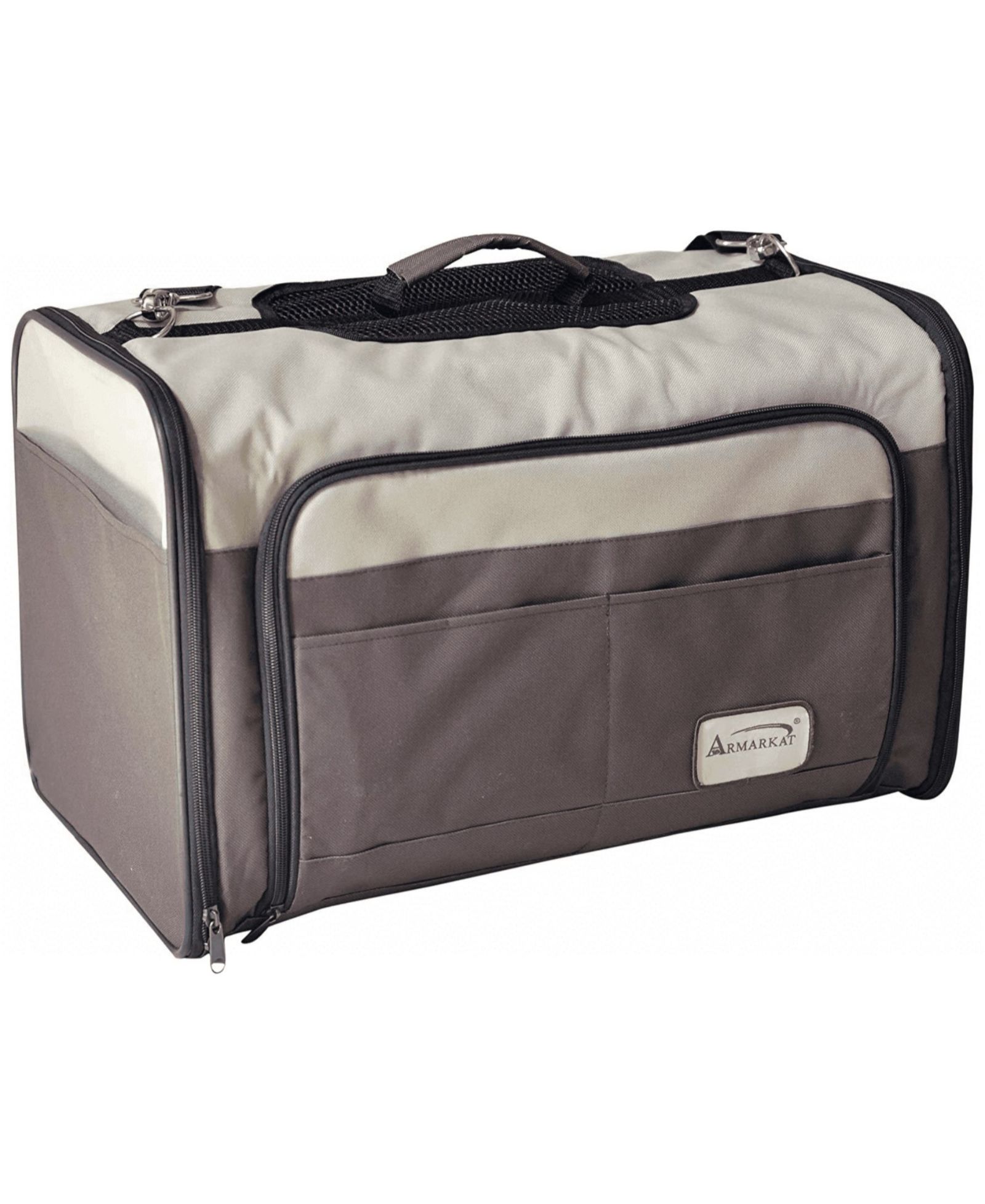 Armarkat AirlIne Approved Pet Carrier, Soft Sided Pet Travel Carrier 4 Sides Expandable Cat Carrier Fleece Pad for Cats, Puppy and Small Dogs PC102R