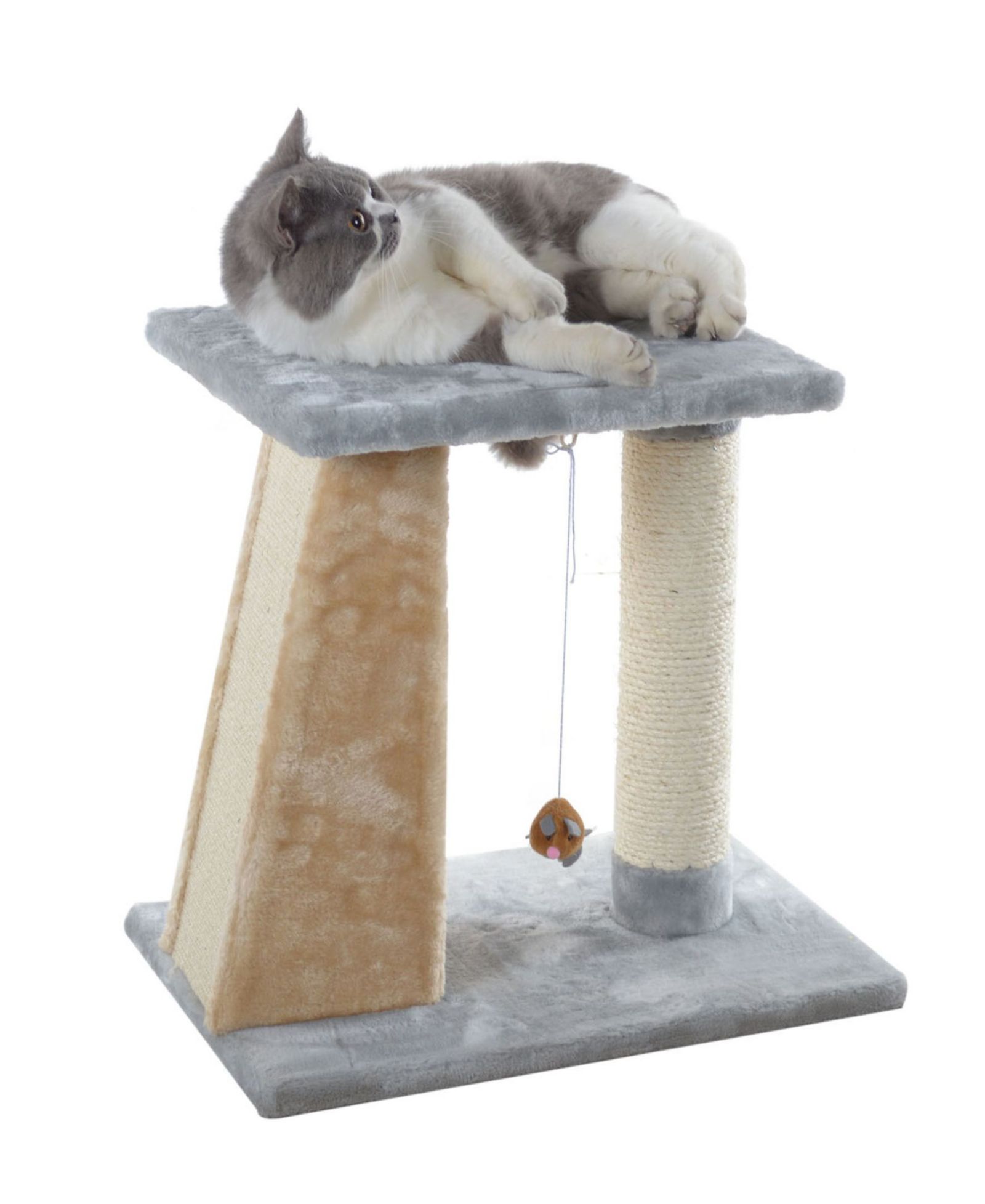 Armarkat X2001 Two-Level Platform Real Wood Scratcher with Sisal Carpet Board for Small Cats