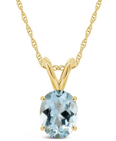 Подвеска Aquamarine Pendant Necklace в 14K Yellow Gold