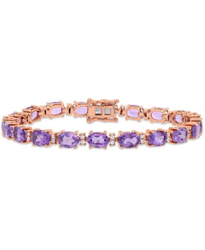 Браслет Macy's с аметистом (14 ct. t.w.) и белым сапфиром (3/5 ct. t.w.) в 14k Rose Gold