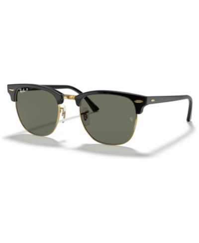 Ray-Ban Unisex Polarized Low Bridge Fit Sunglasses, RB3016F CLUBMASTER CLASSIC 55