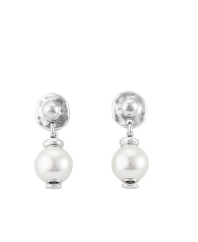 UNOde50 Sterling Silver Metal Clad Cultivated Pearl Earrings
