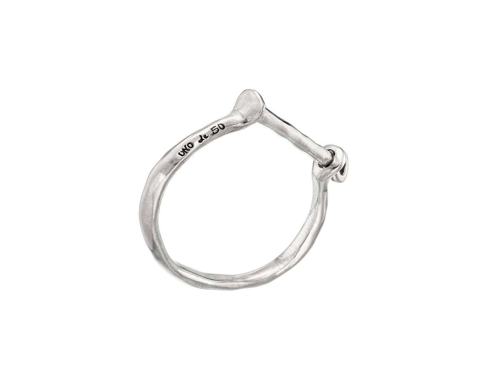 UNOde50 Sterling Silver and 18k Gold Plated Shackle-Shaped Clasp Bracelet