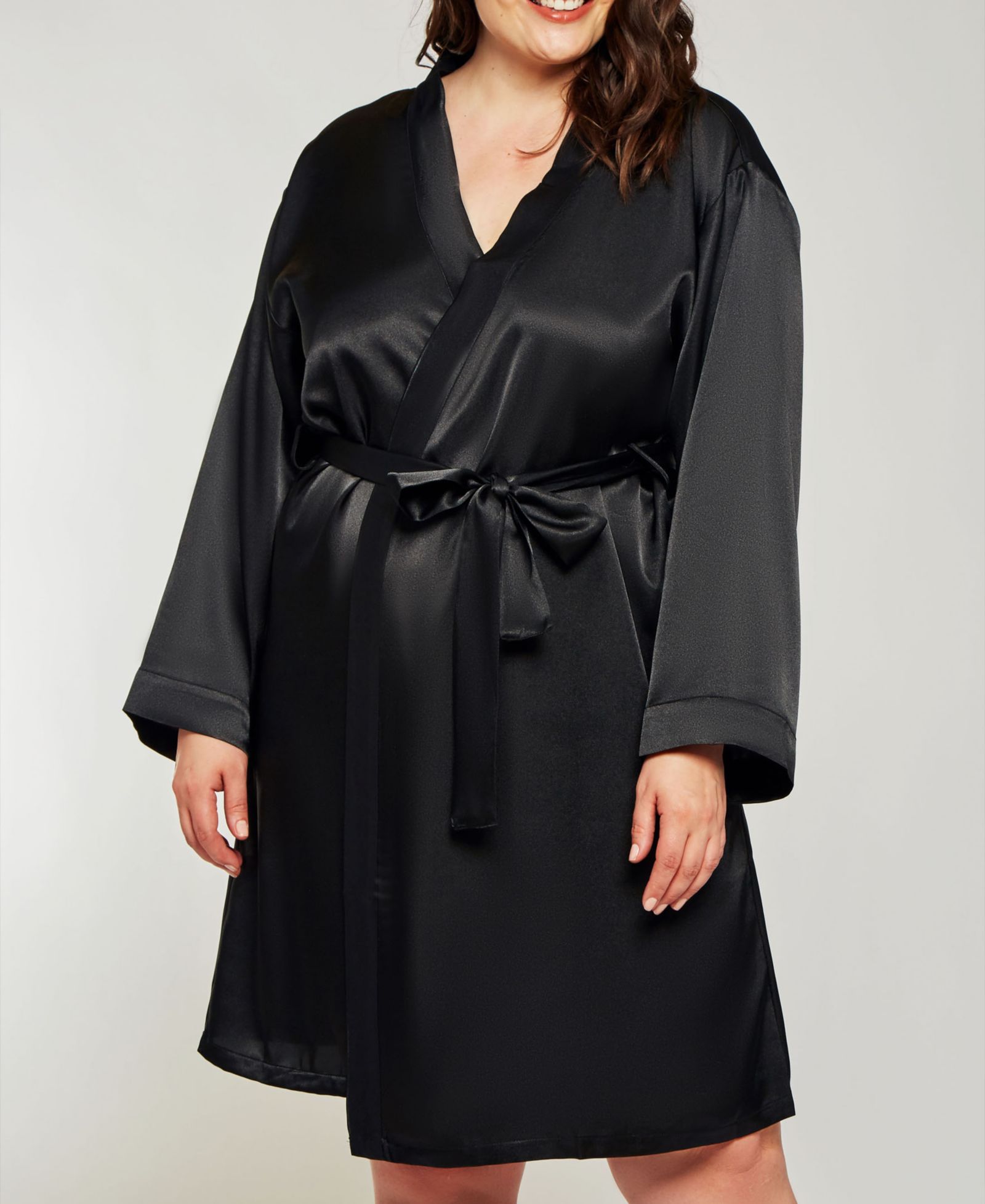 iCollection халат-белье Plus Size Marina Lux Satin