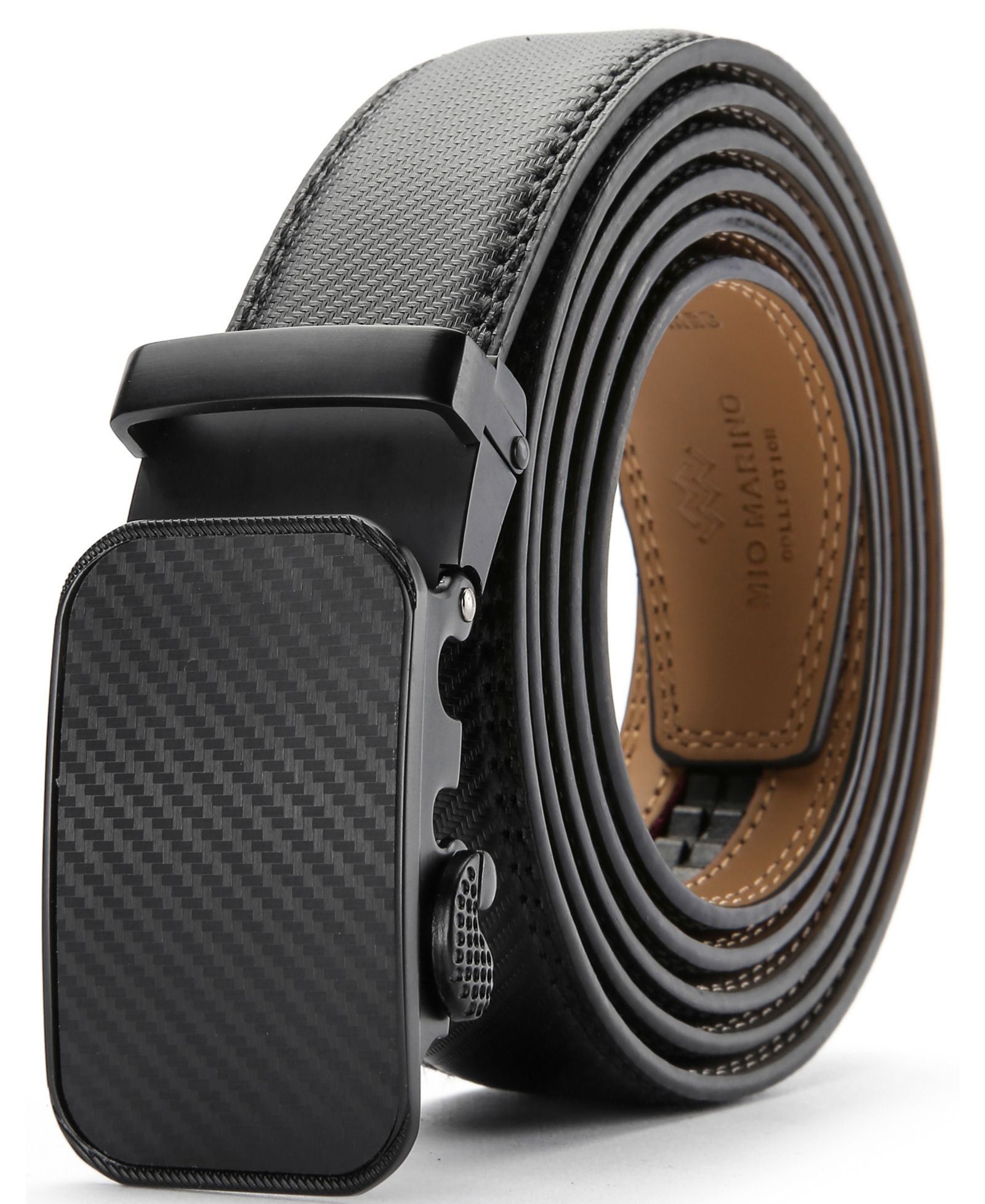 Mio Marino Men's Diagonal Weave Ratchet Belt