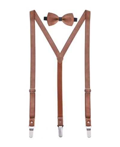 Мужской набор Mio Marino Suede Y-Back Suspenders Bow Tie Set