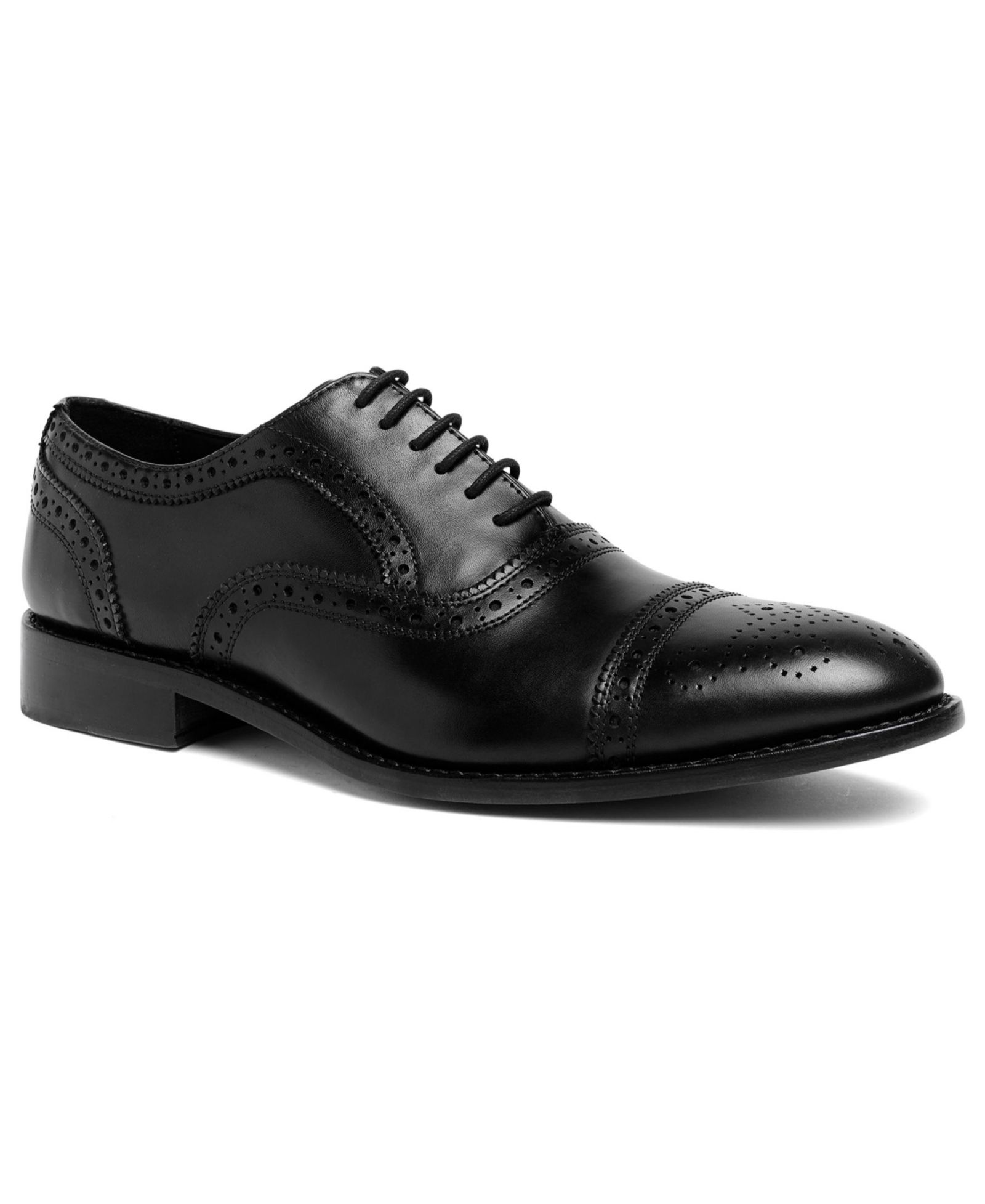 Anthony Veer Men's Ford Quarter Brogue Oxford Leather Sole Dress Shoe