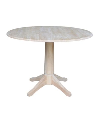 International Concepts 42" Round Dual Drop Leaf Pedestal Table