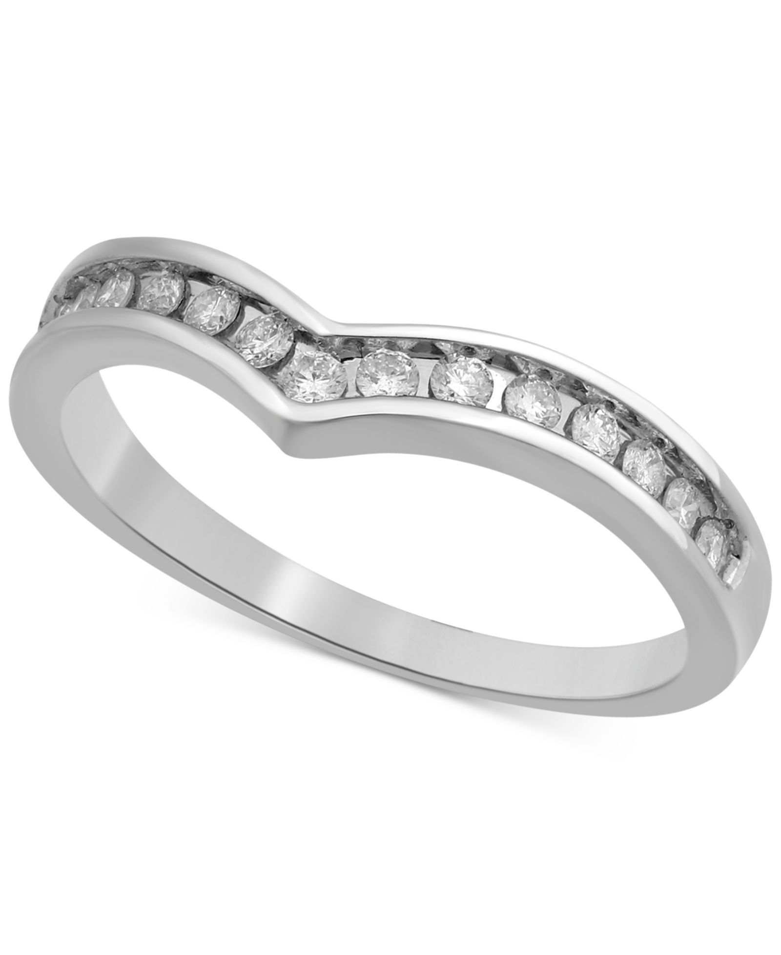 Кольцо с бриллиантами Diamond Chevron Band (1/4 ct. t.w.) в 14k White or Yellow Gold