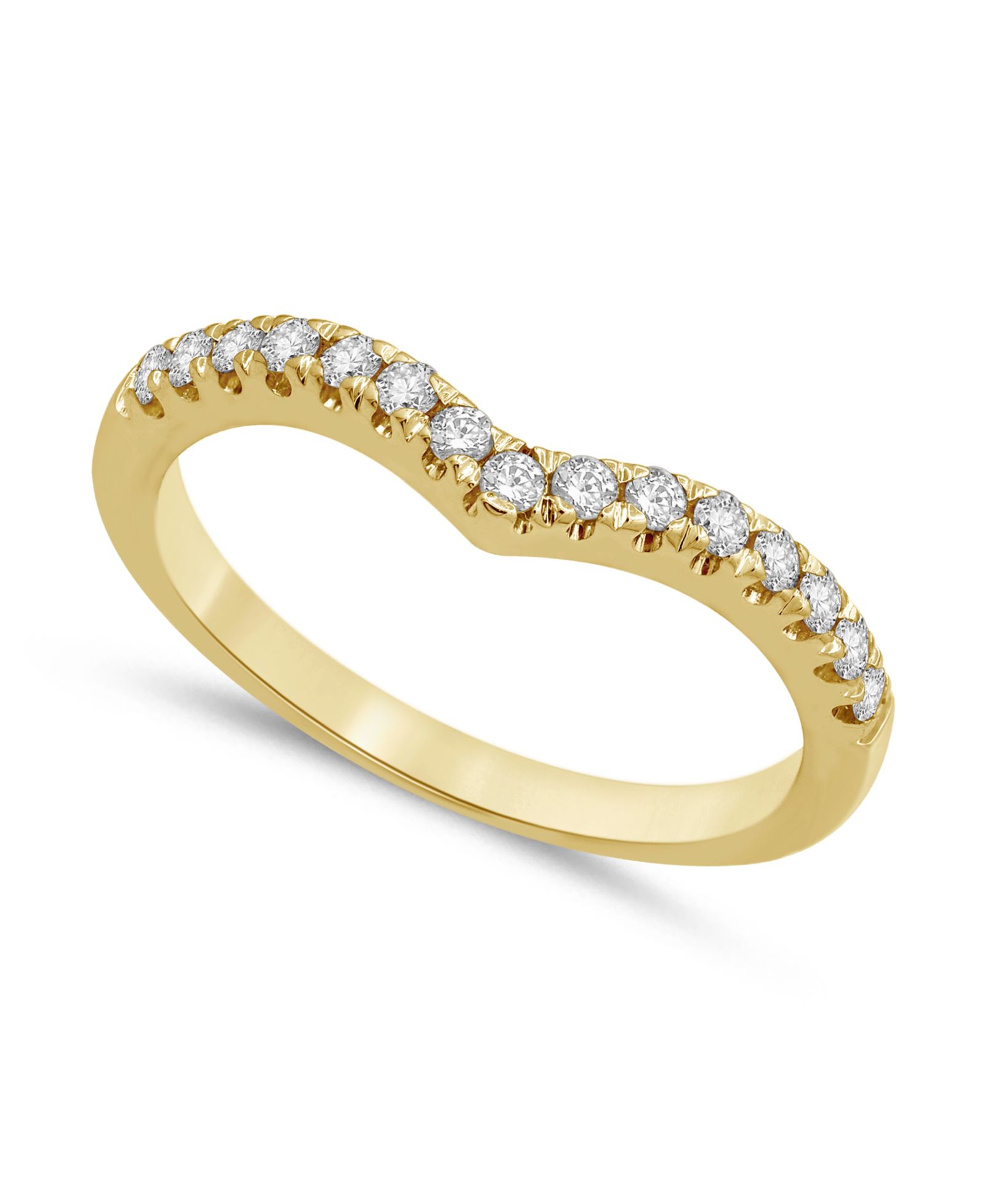 Кольцо Diamond Chevron Band (1/4 ct. t.w.) из белого или желтого золота 14k