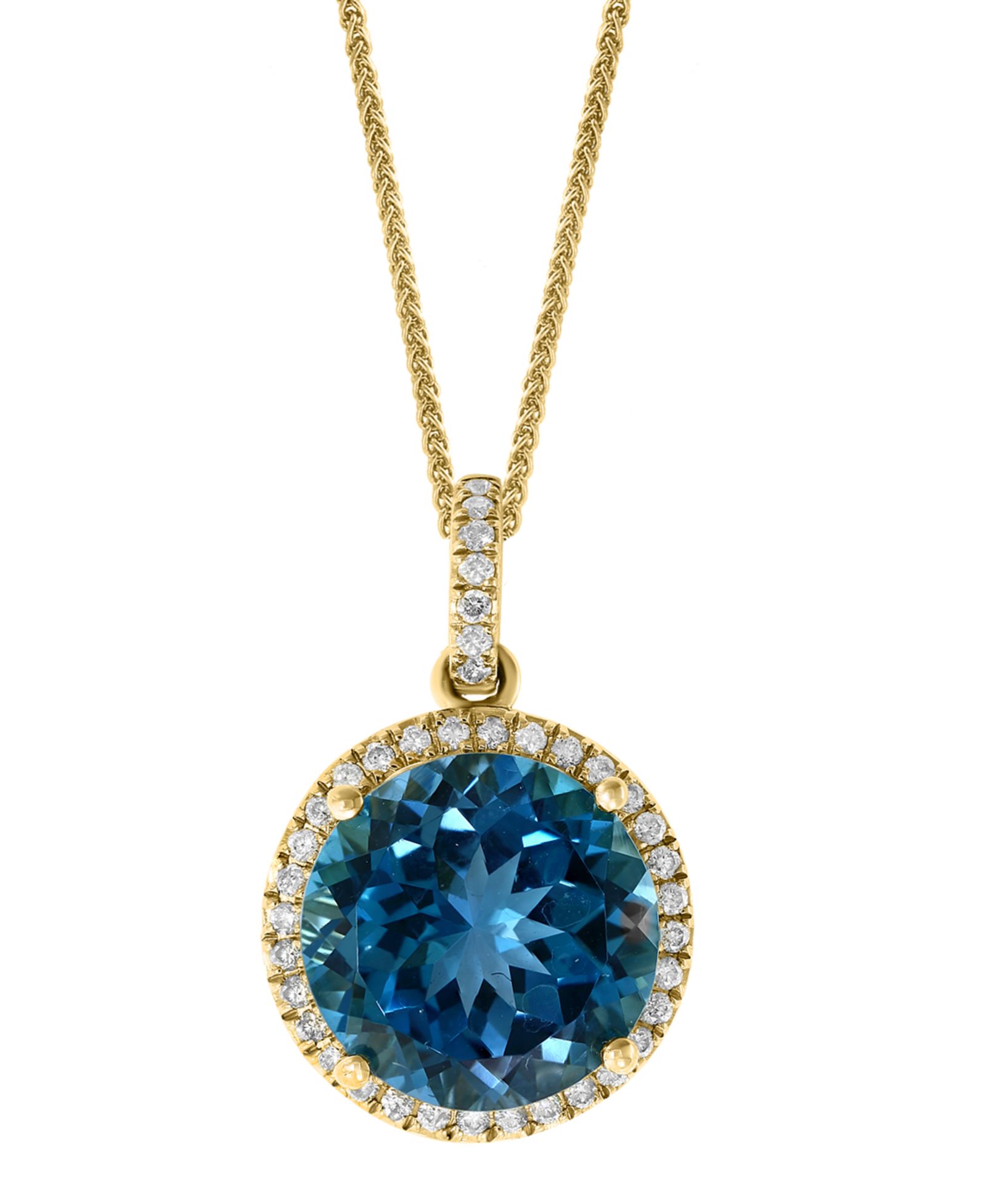 Подвеска LALI Jewels London Blue Topaz & Diamond 18" в 14k Gold