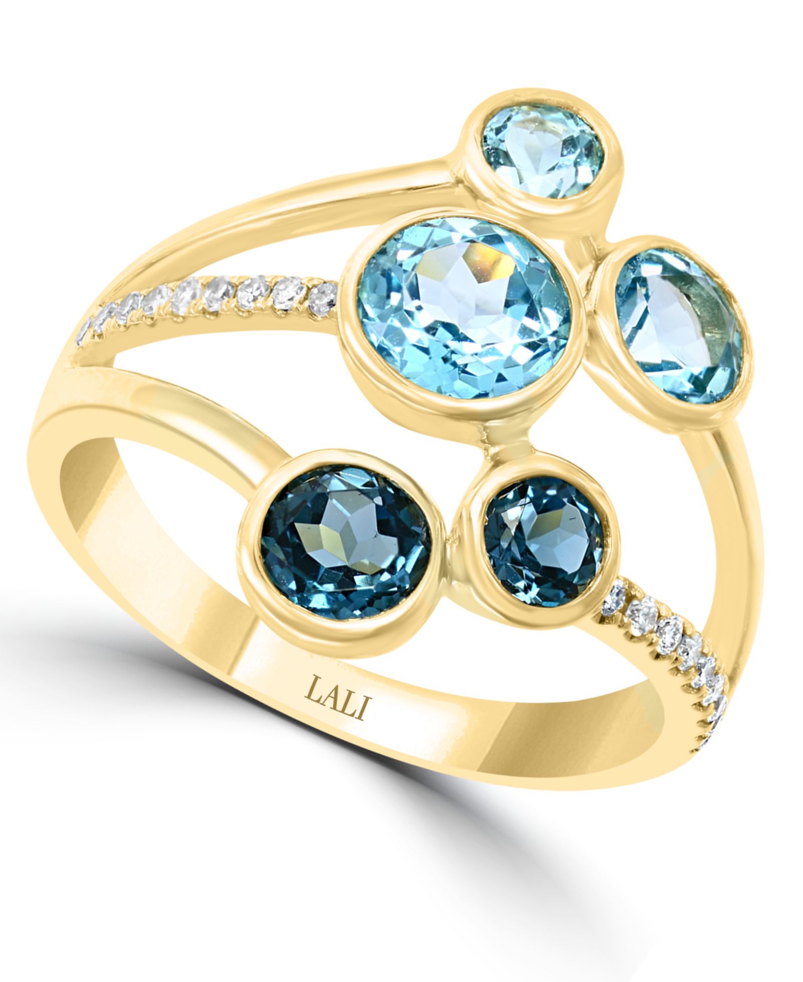 LALI Jewels Multi-Gemstone (2 ct. t.w.) & Diamond (1/10 ct. t.w.) Ring in 14k Gold