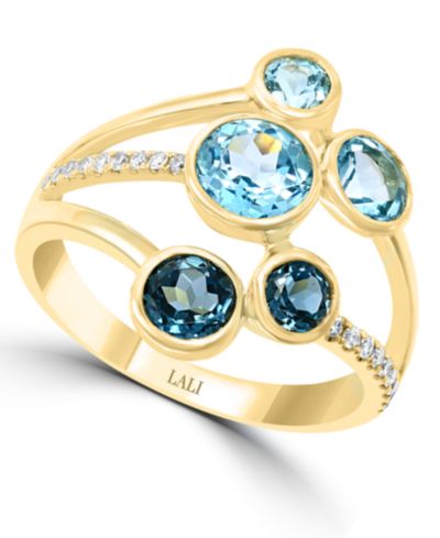 Кольцо LALI Jewels с многоцветными драгоценными камнями и бриллиантом в 14k Gold