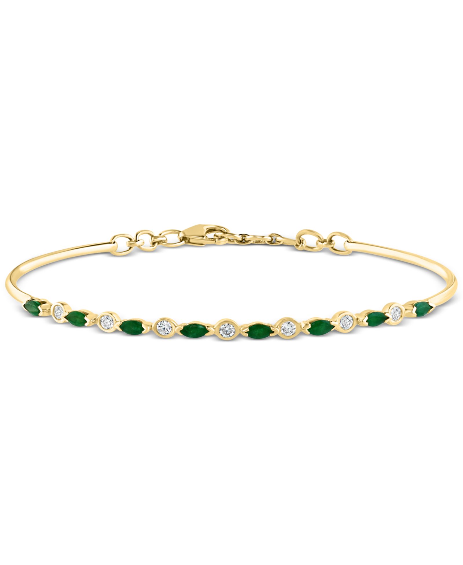 LALI Jewels Gemstone (3/4 ct. t.w.) & Diamond (1/5 ct. t.w.) Tennis Bracelet in 14k White Gold (Also in Rose Gold and Yellow Gold)