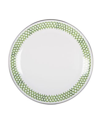 Golden Rabbit Scallop Enamelware Dinner Plates, Set of 4